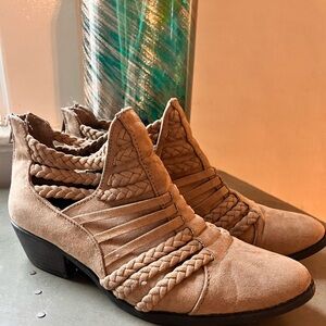 Suede stylish boho booties